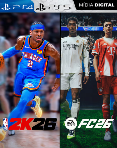 Combo NBA 2K26 + FC 26 Para ps4 Em Mídia digital