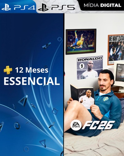 Combo PSN Plus 12 Meses + FC 26 Ultimate ps4 e ps5 mídia digital